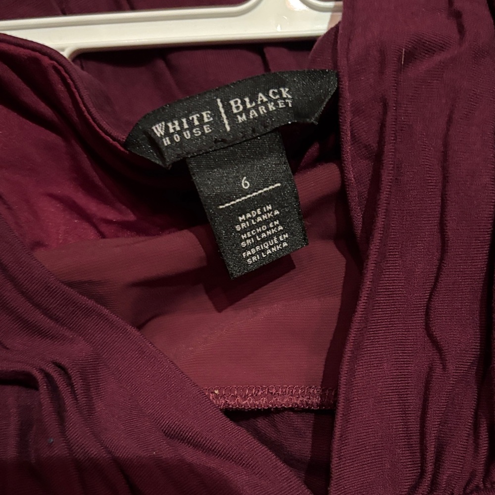 White House Black Market Burgundy Midi Dress size 6 - Picture 2 of 2
